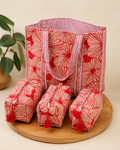 Poppy” Quilted Tote & Pouch Set