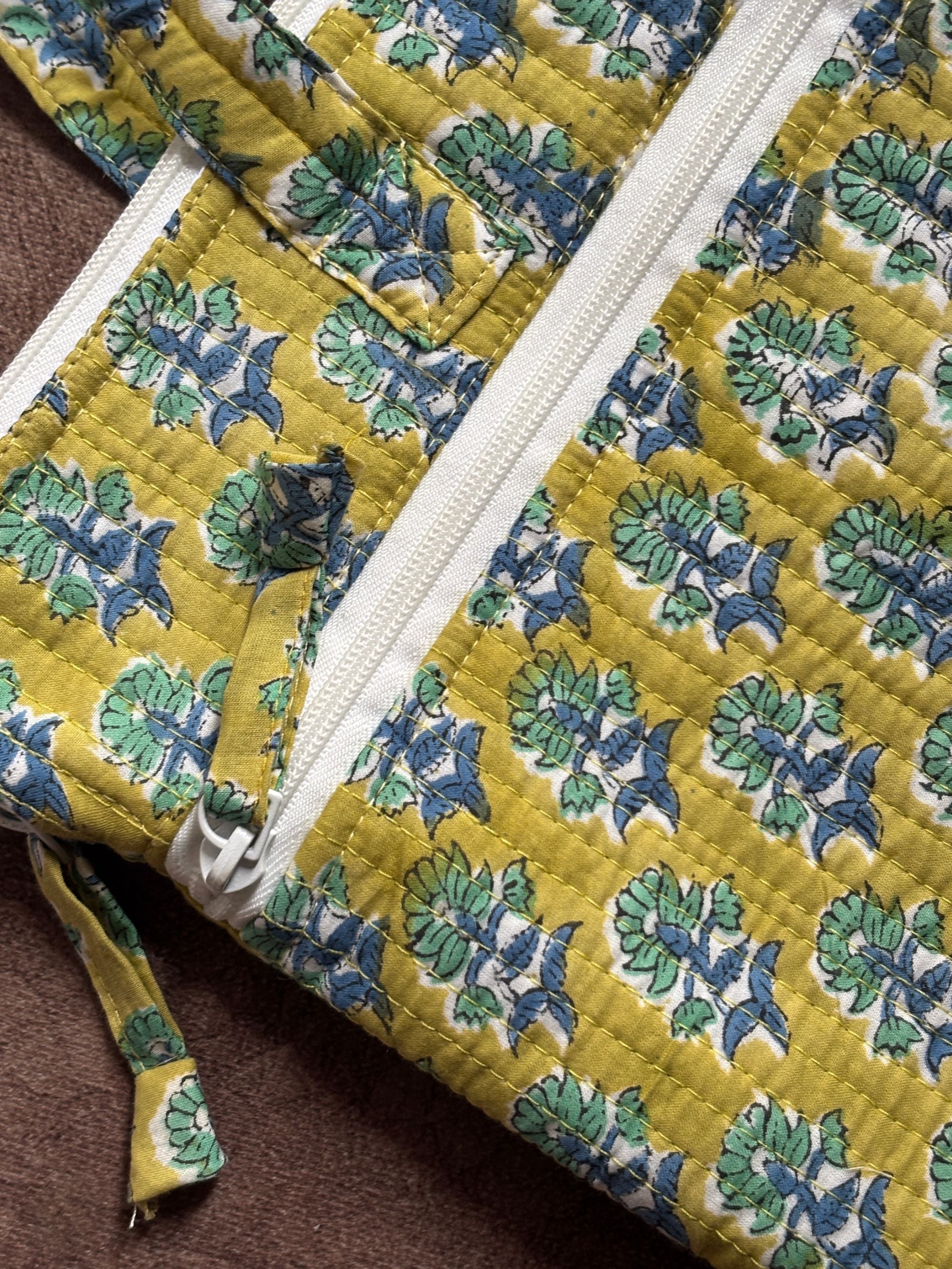 Citron Fern Quilted Laptop Bag