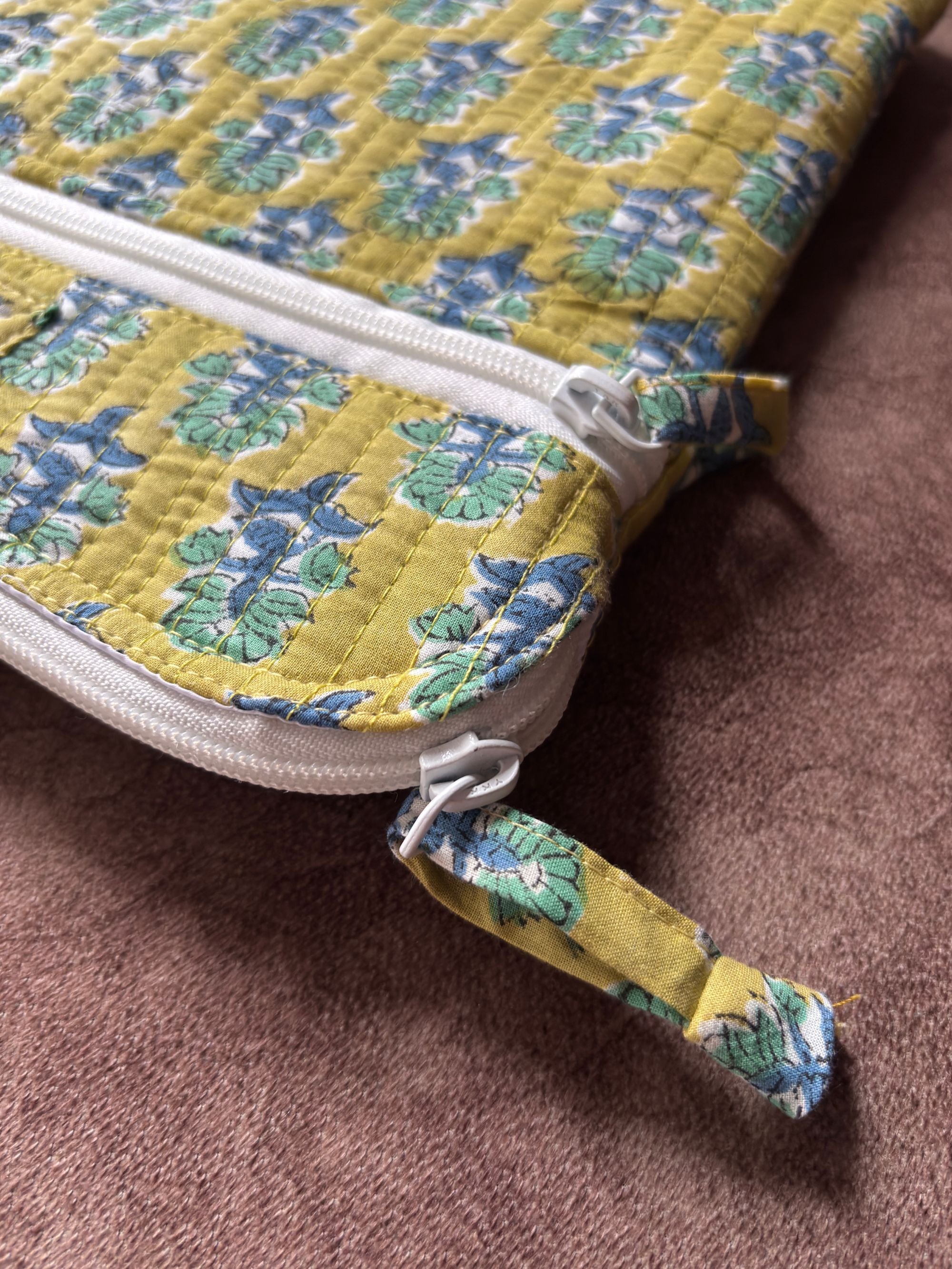 Citron Fern Quilted Laptop Bag