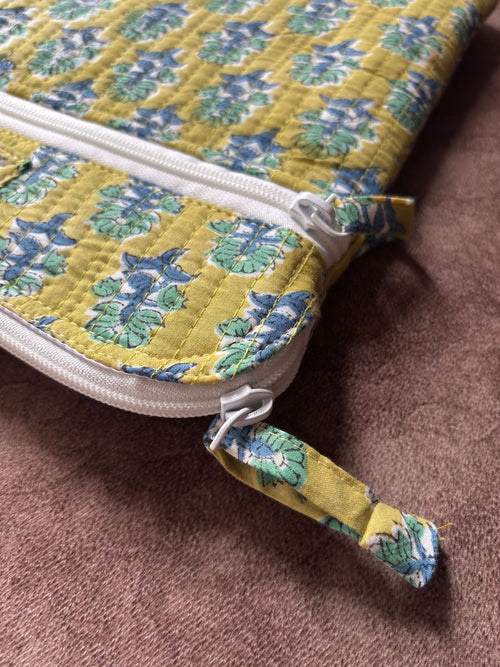 Citron Fern Quilted Laptop Bag
