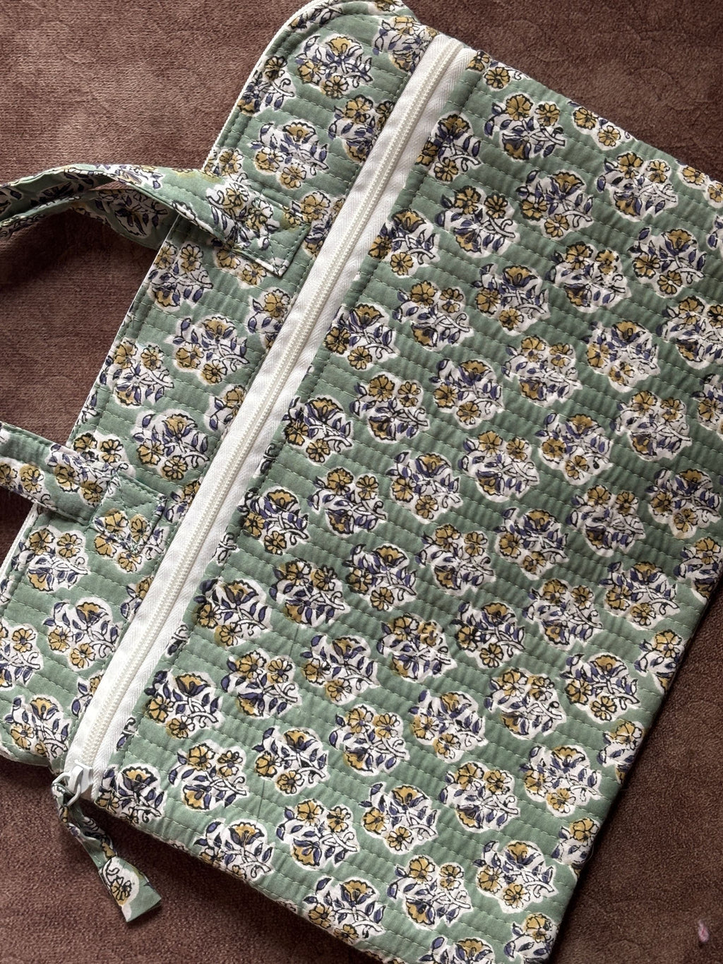 Sage Meadow Quilted Laptop Bag
