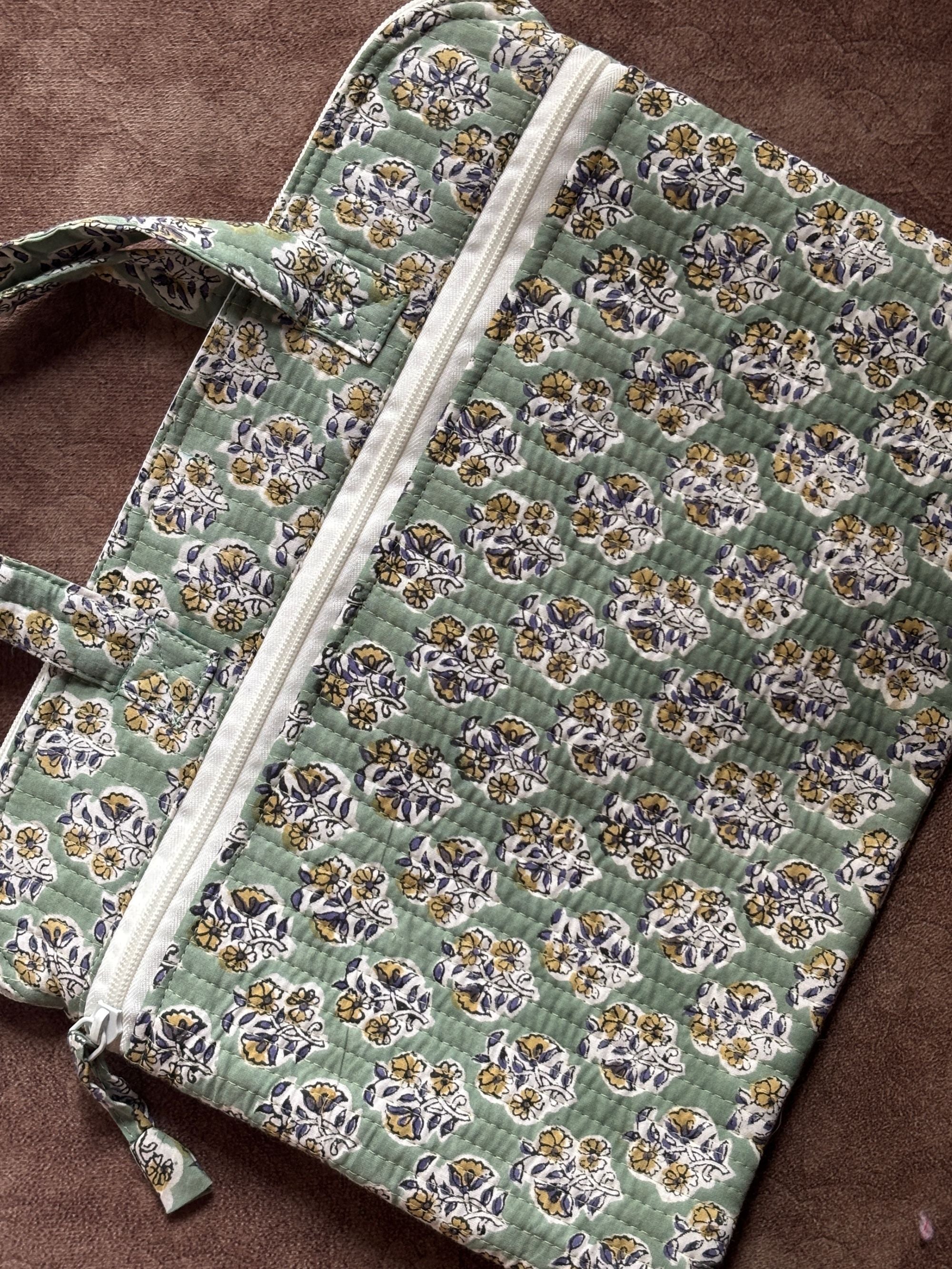 Sage Meadow Quilted Laptop Bag