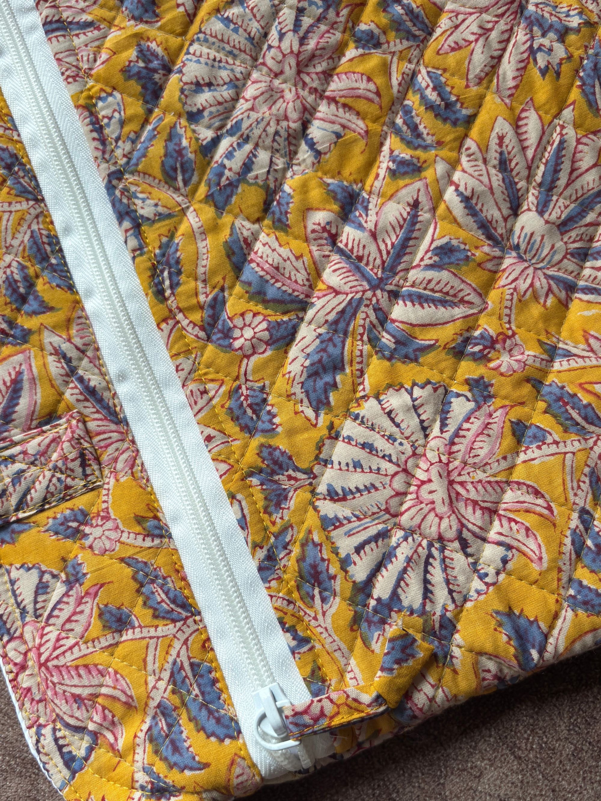 Marigold Bloom Quilted Laptop Bag