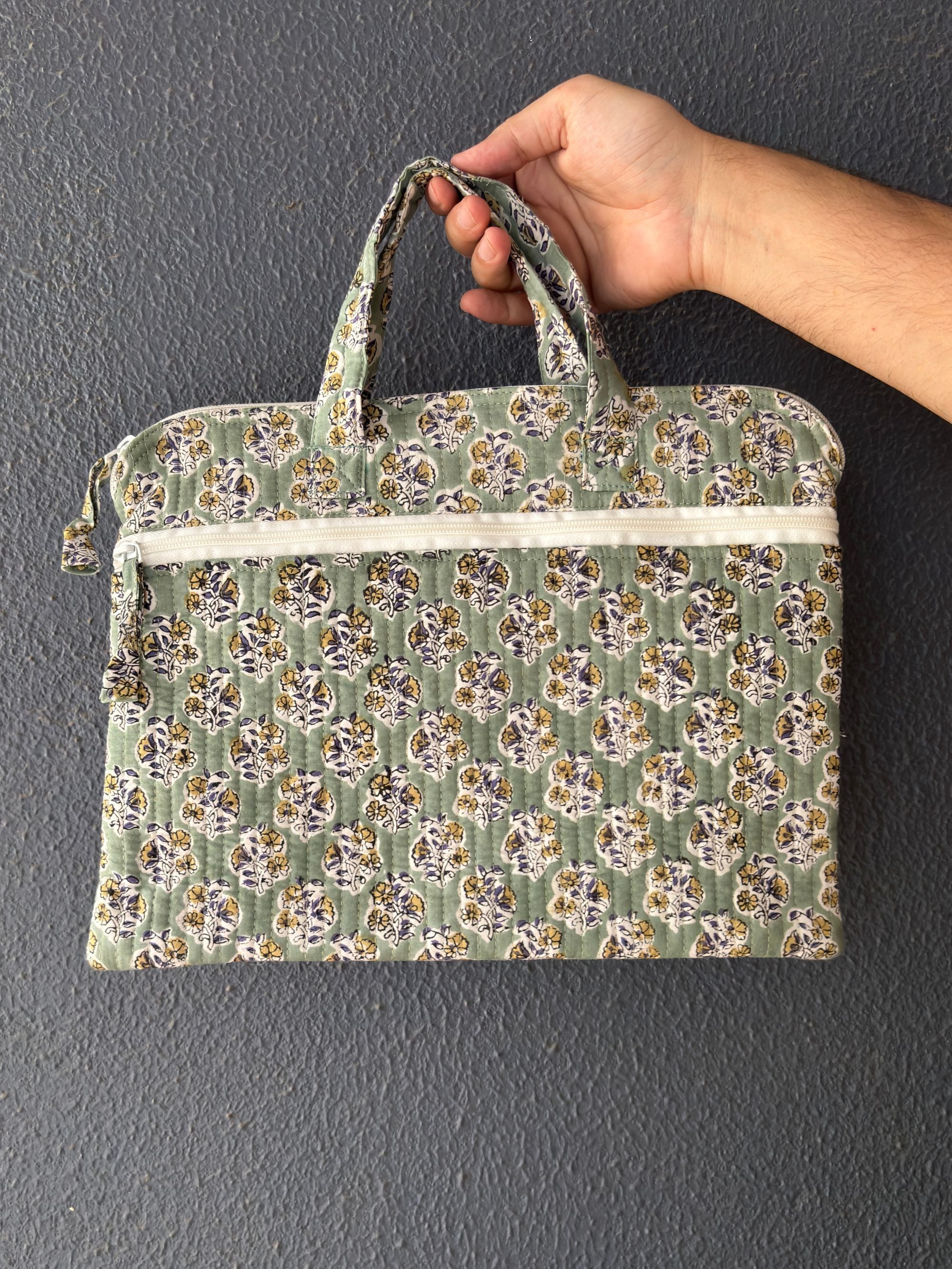 Sage Meadow Quilted Laptop Bag