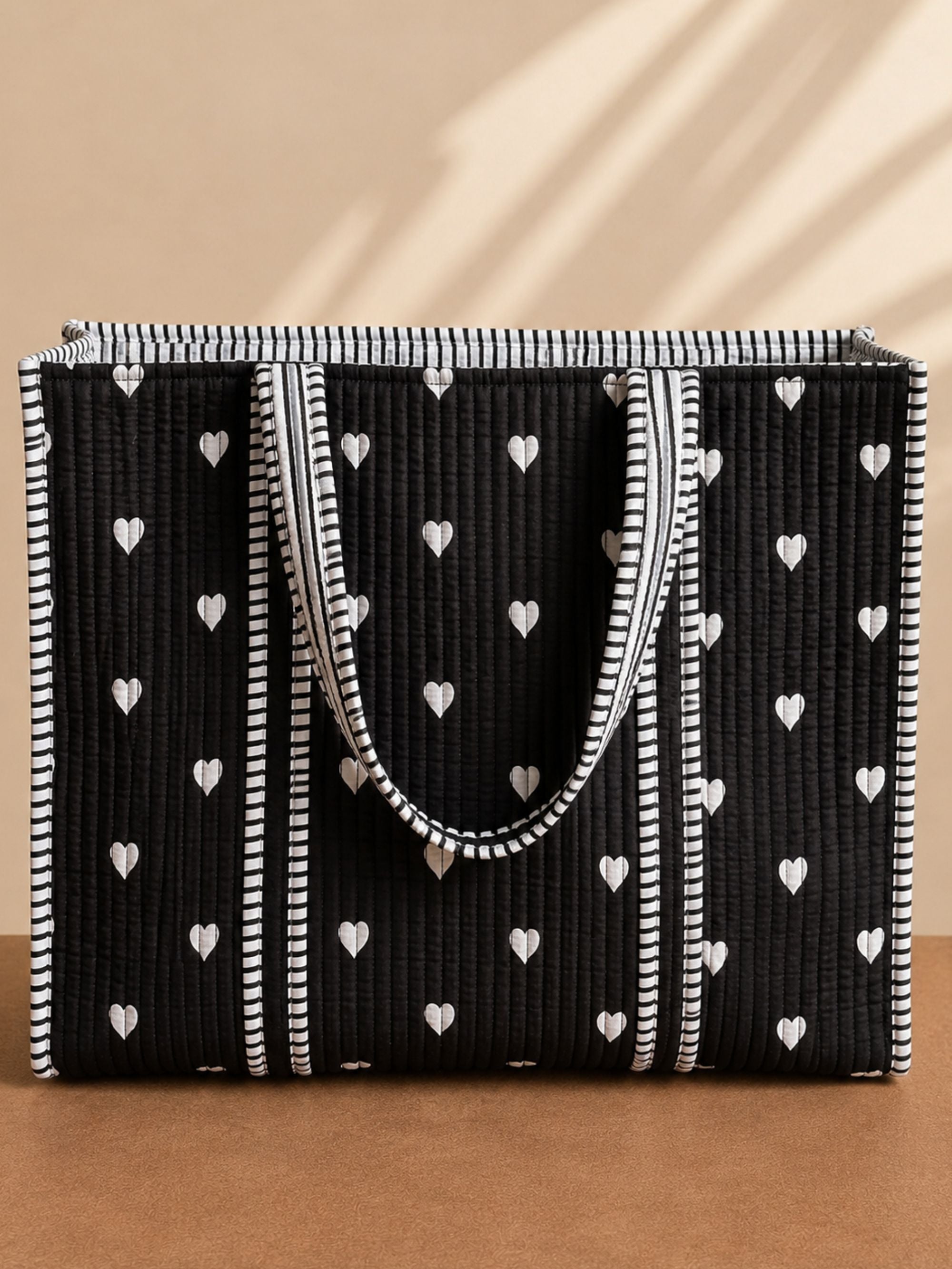 “Midnight Sweetheart” Quilted Tote & Pouch Set