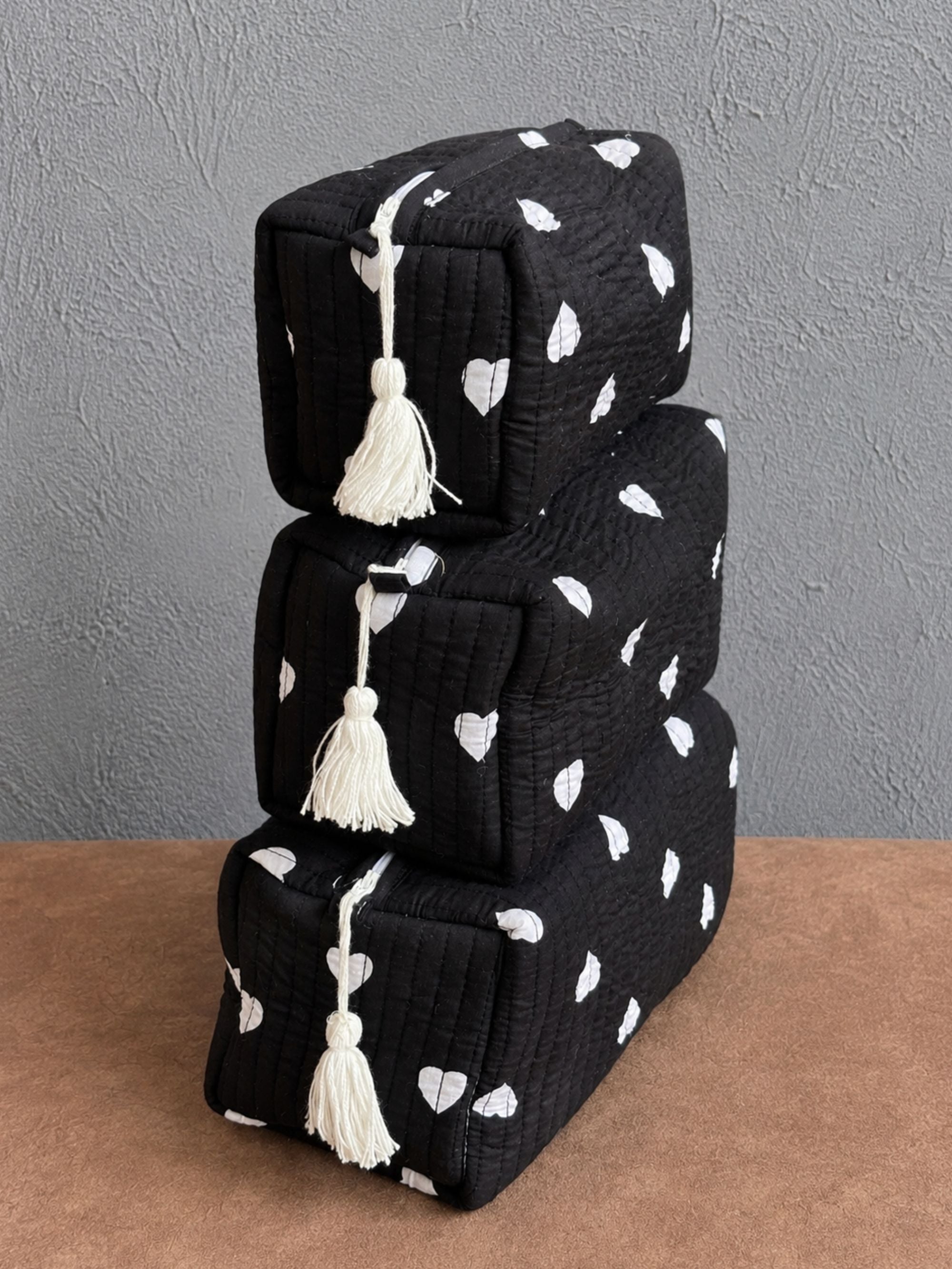 “Midnight Sweetheart” Quilted Tote & Pouch Set