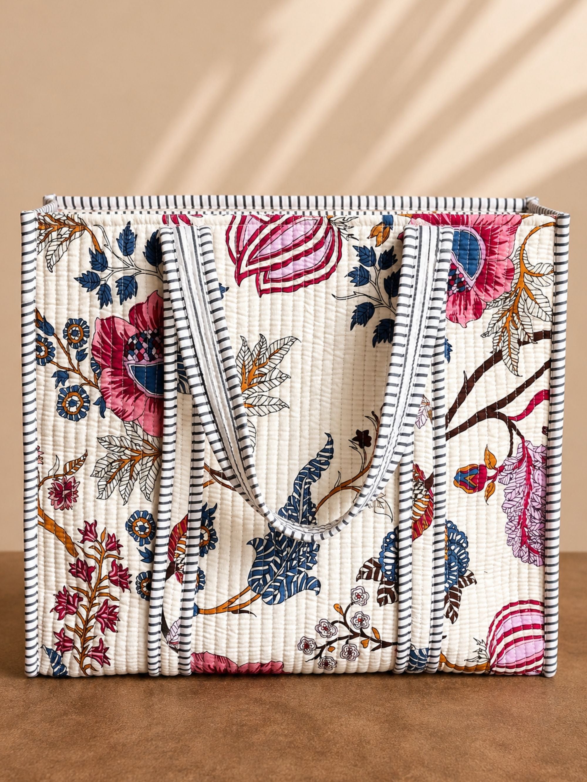 Rosalind Bloom Quilted Tote and Matching Pouch
