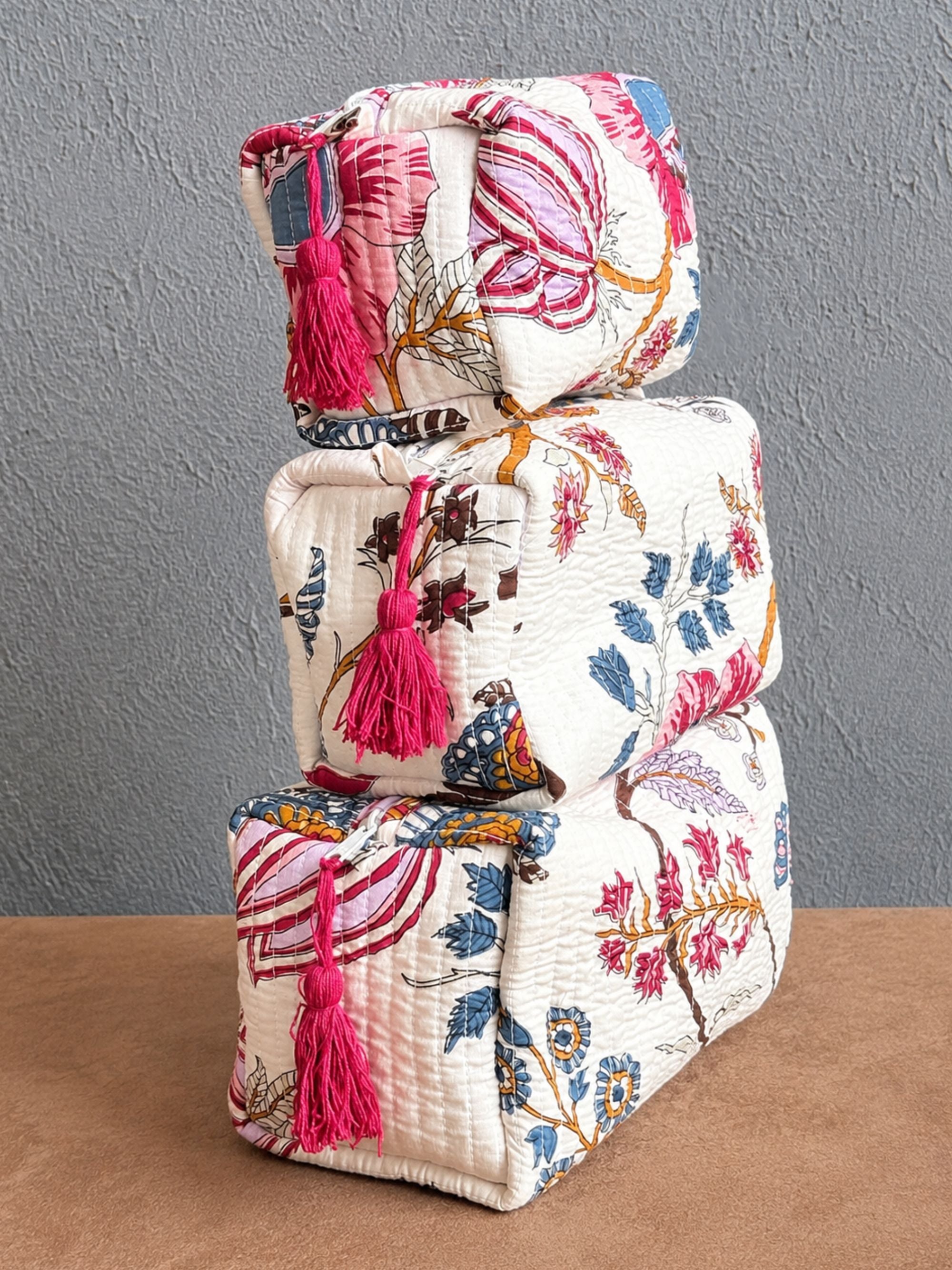 Rosalind Bloom Quilted Tote and Matching Pouch