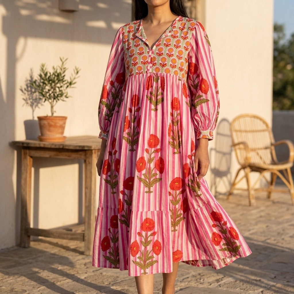 Printed cotton dress