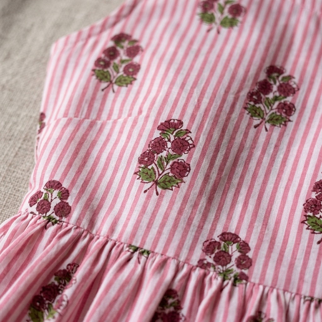 Pink Stripe Peplum Top