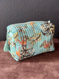 Aqua Safari Velvet Quilted Pouch (Set of 3)