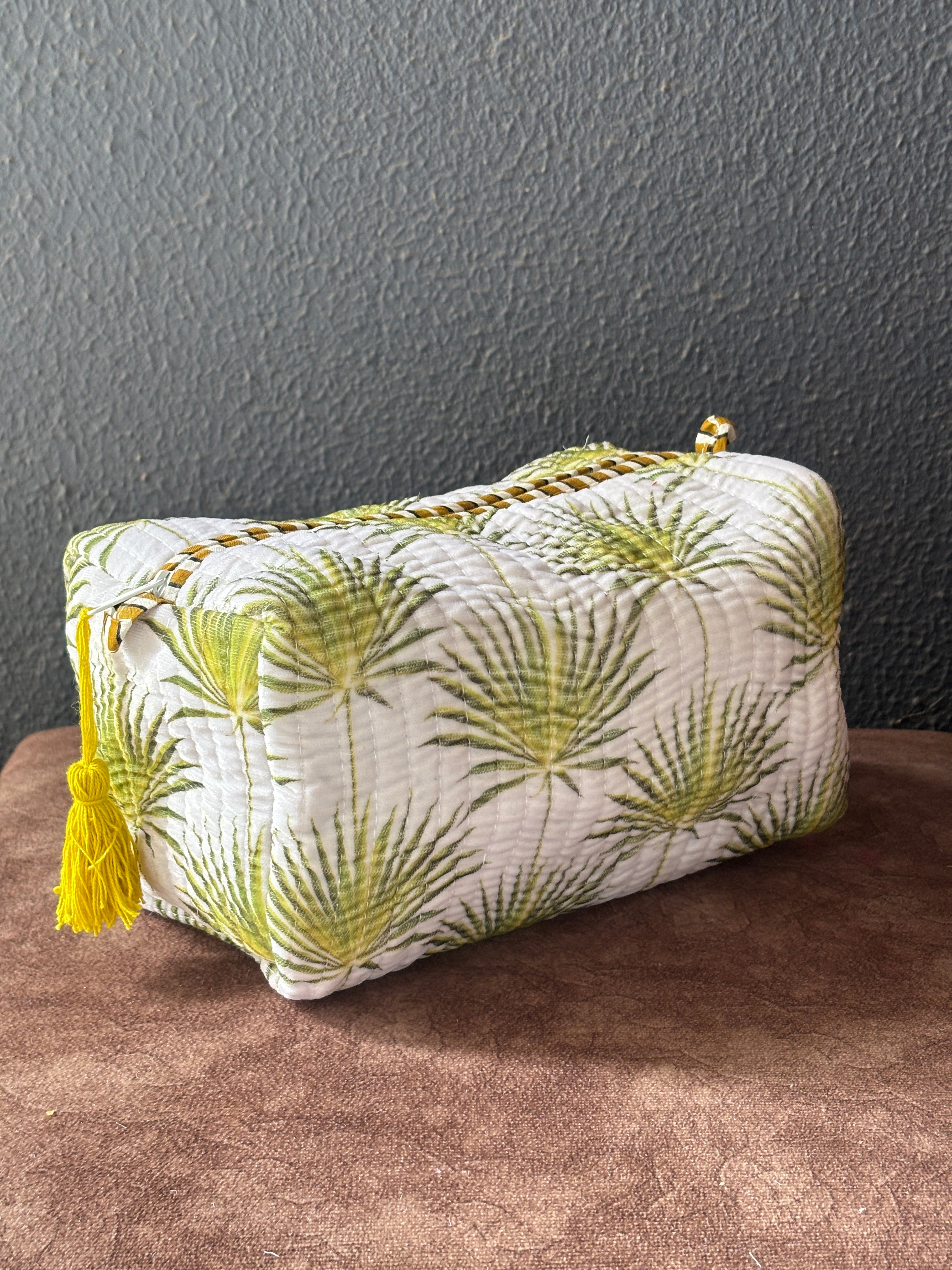 Sunburst Palm Quilted Pouch (Set of 3)
