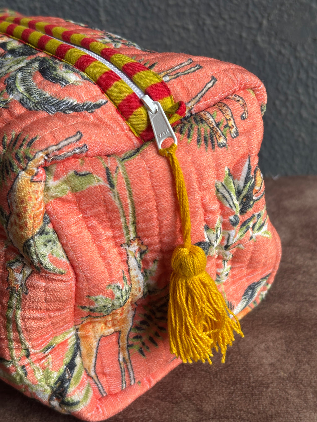 Coral Safari Quilted Pouch (Set of 3)