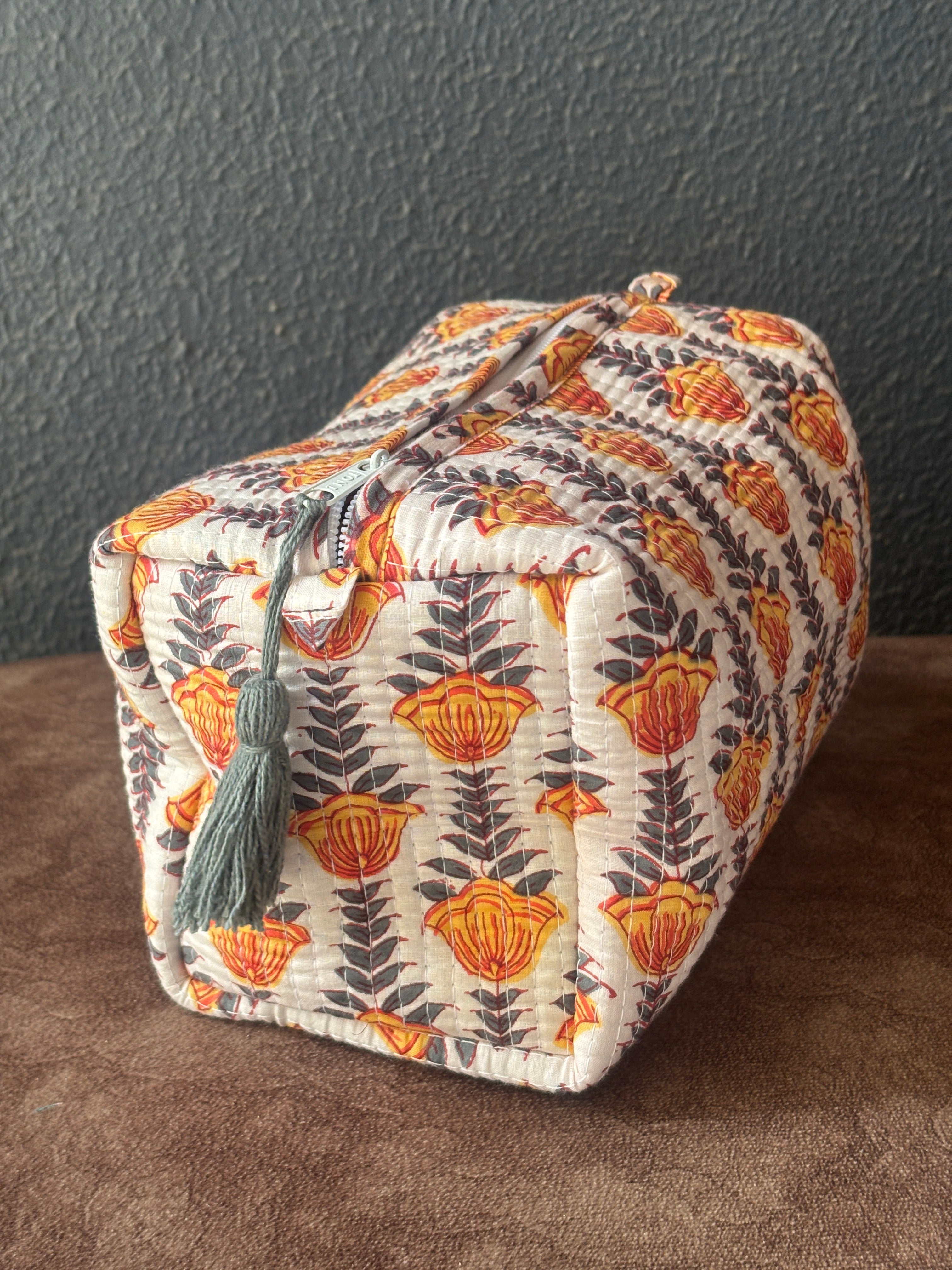 Amber Tulip Quilted Pouch Set (Set of 3)