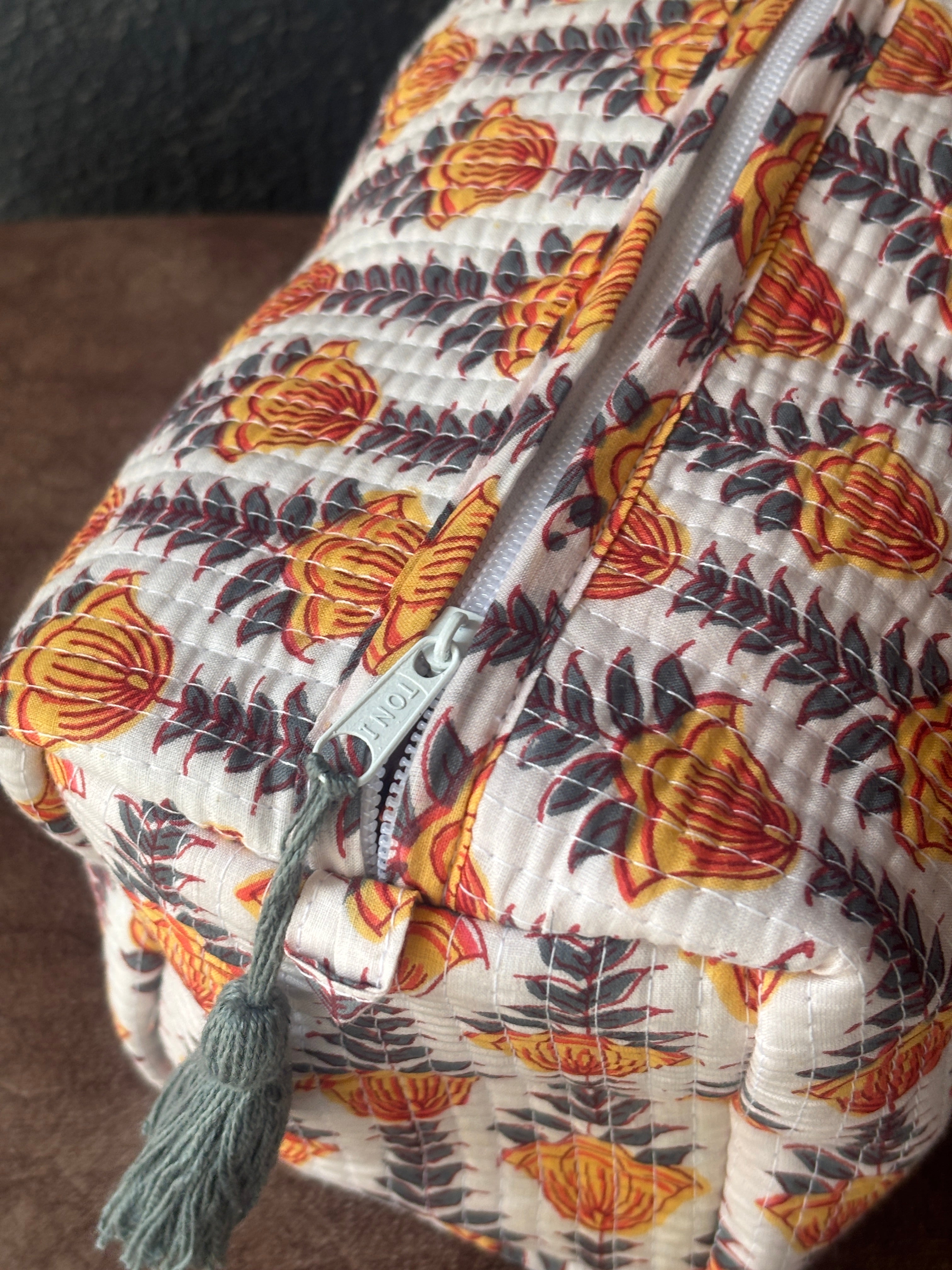 Amber Tulip Quilted Pouch Set (Set of 3)