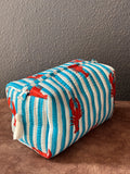 Lobster Bay Stripe Quilted Pouch (Set of 3)