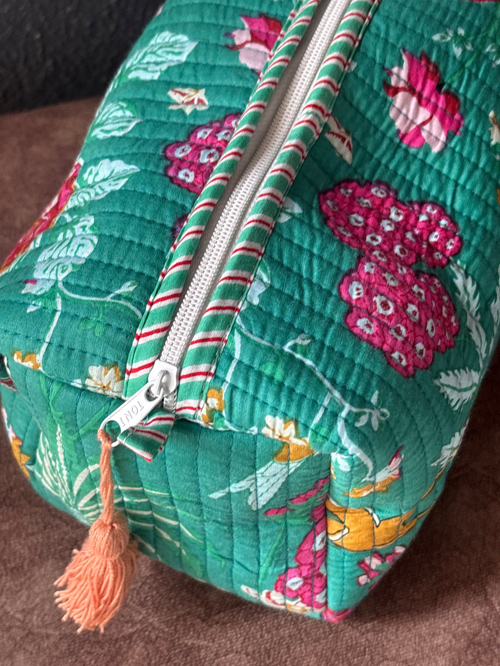 Emerald Garden Bird Quilted Pouch (Set of 3)
