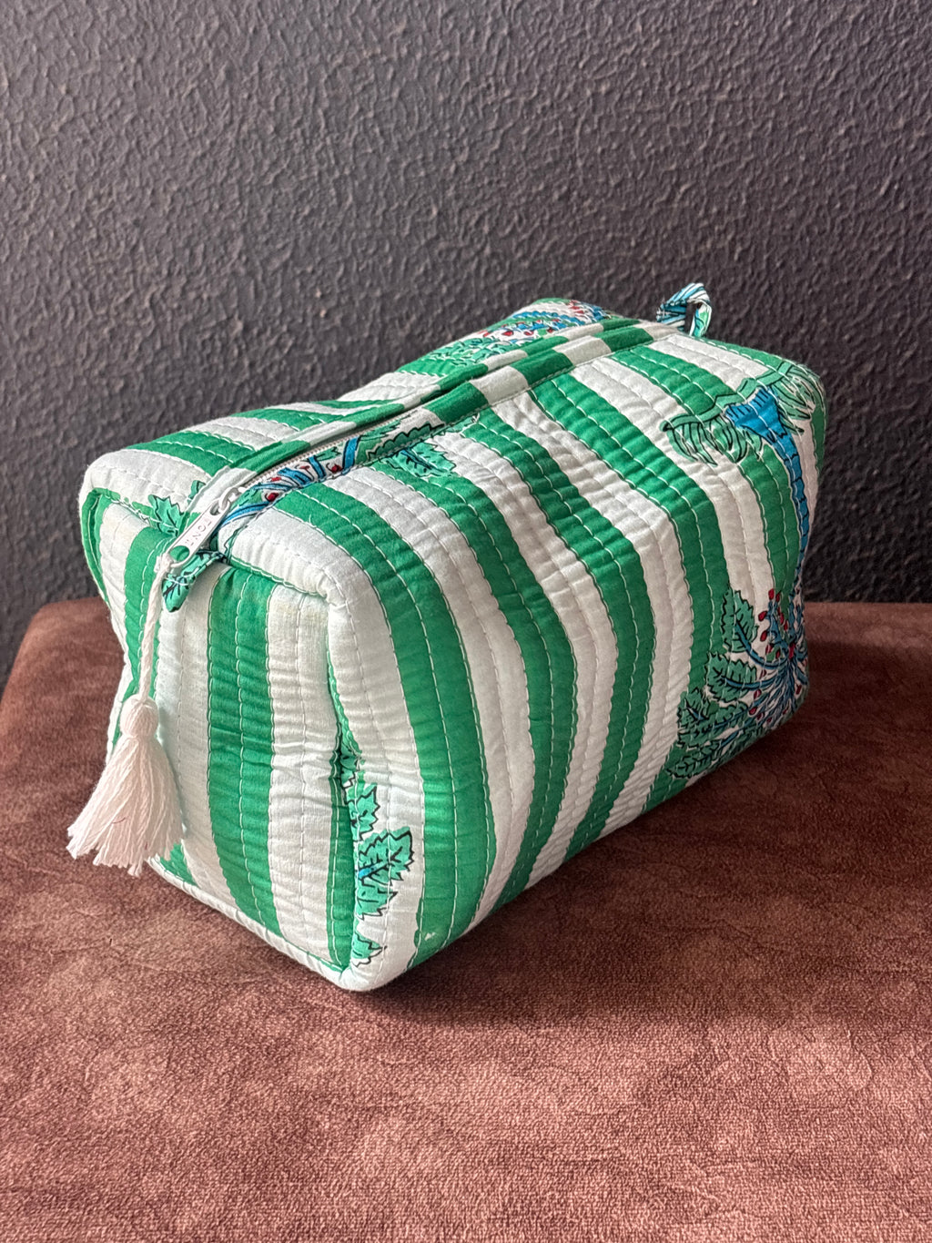 Palm Grove Quilted Pouch Set (Set of 3)