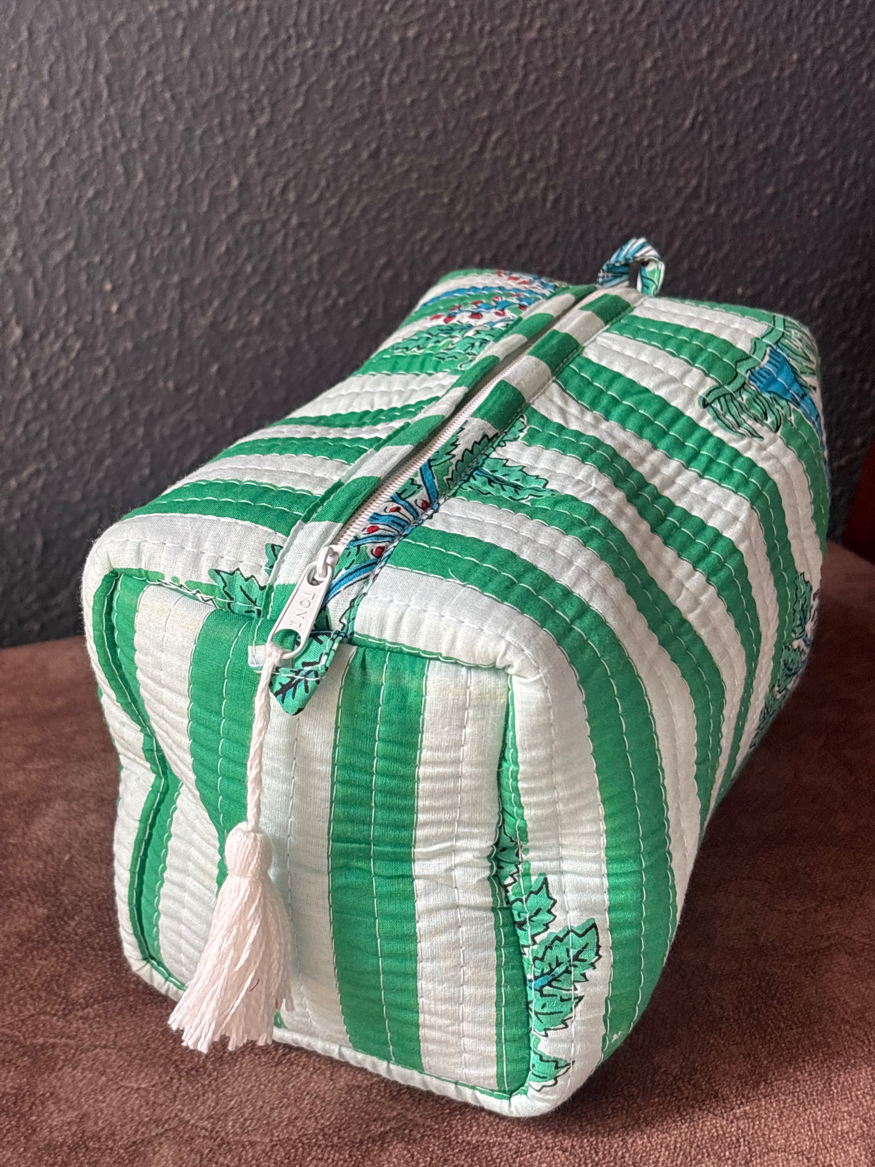 Palm Grove Quilted Pouch Set (Set of 3)