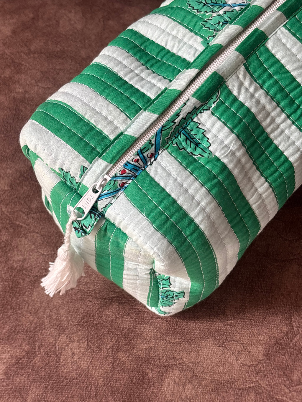 Palm Grove Quilted Pouch Set (Set of 3)