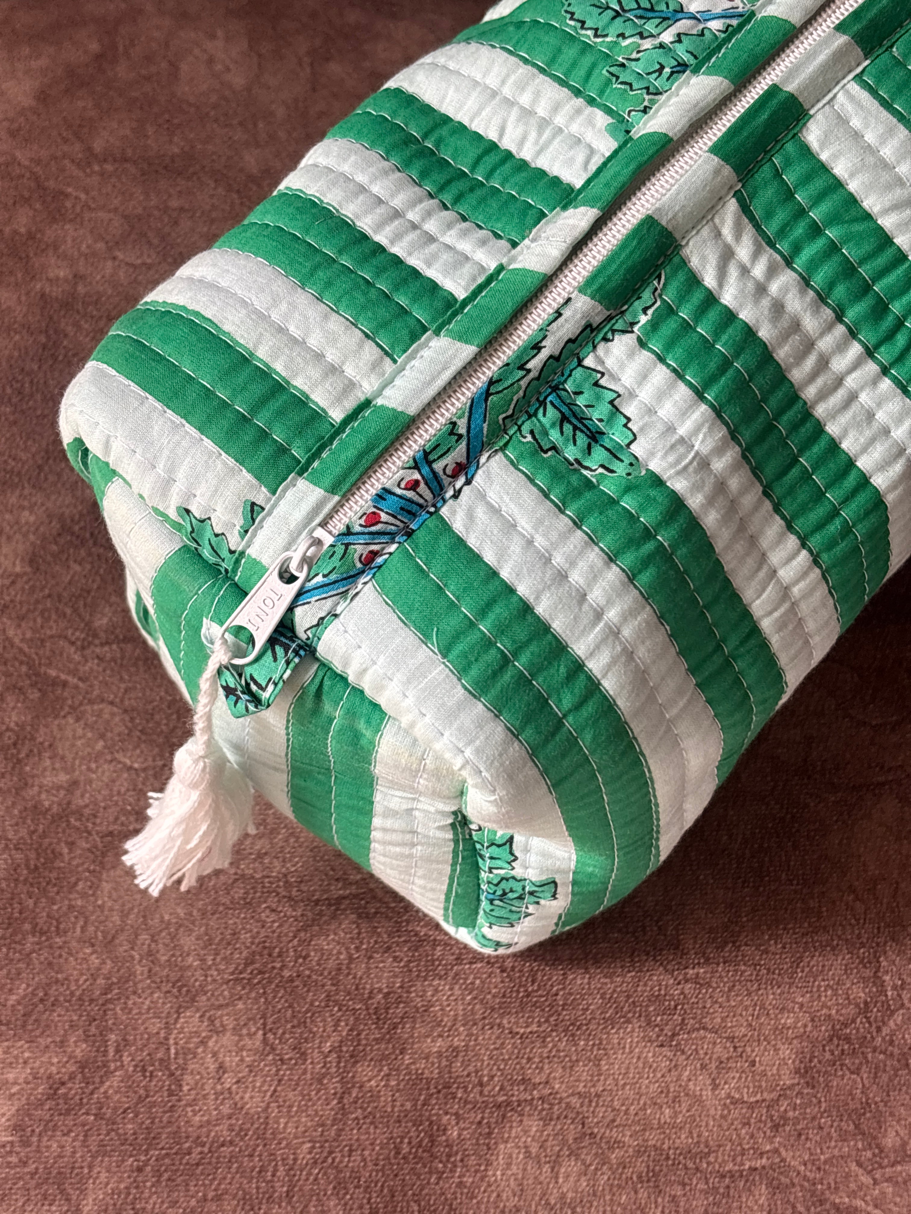 Palm Grove Quilted Pouch Set (Set of 3)
