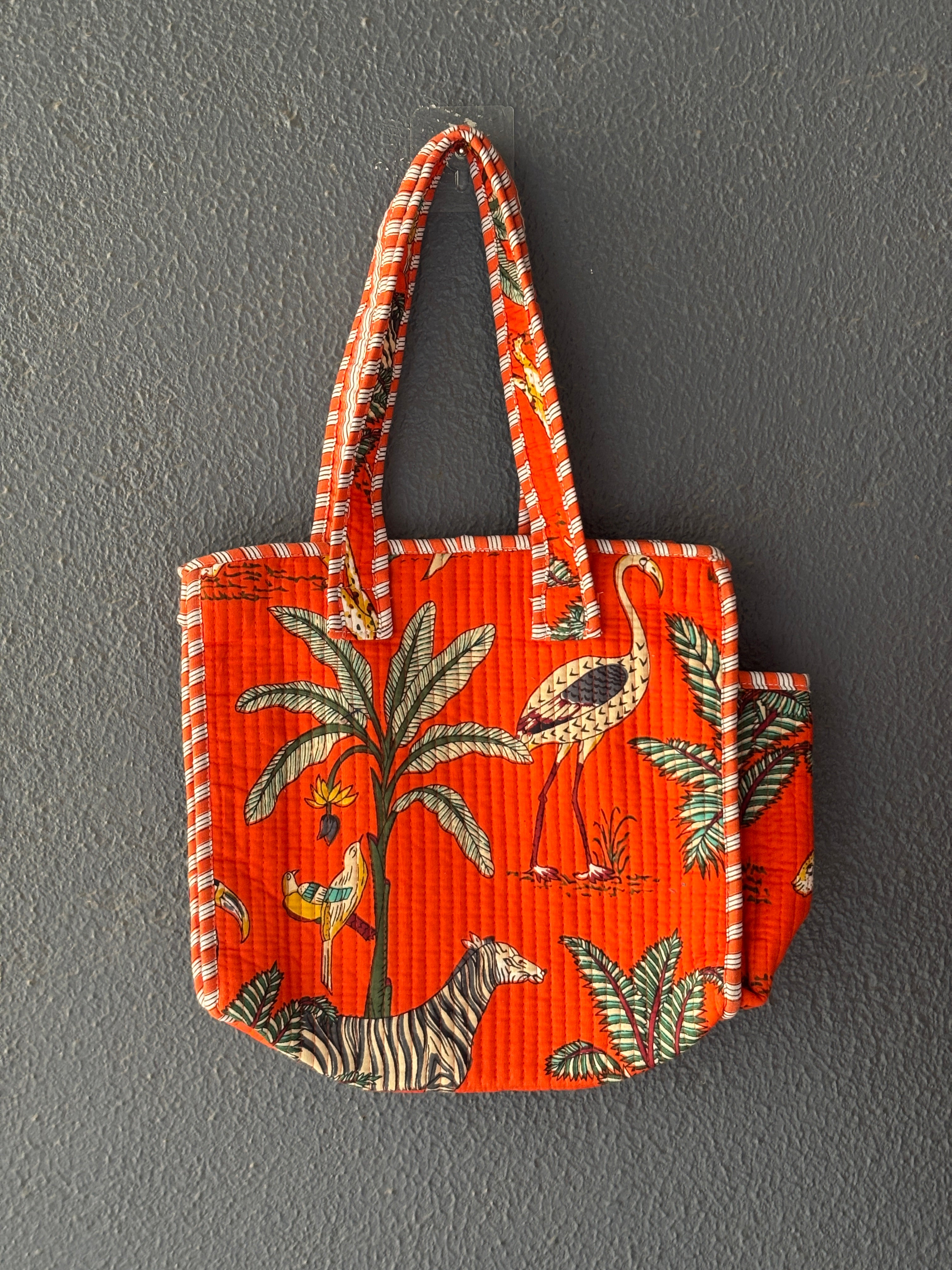 Tangerine Safari Quilted Tote