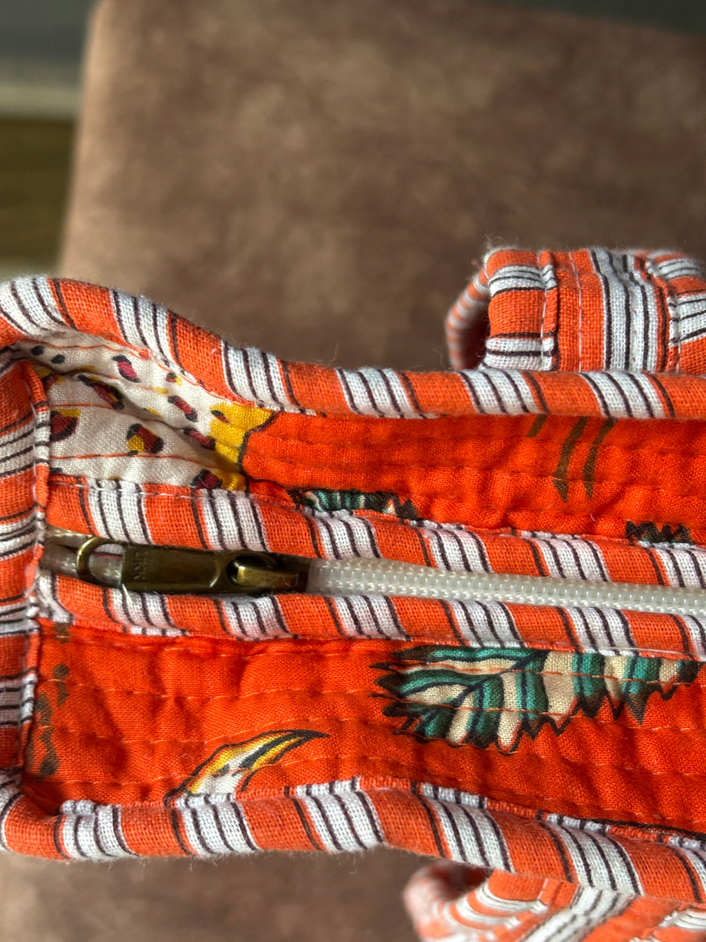 Tangerine Safari Quilted Tote