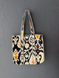 Onyx Ikat Quilted Tote Bag