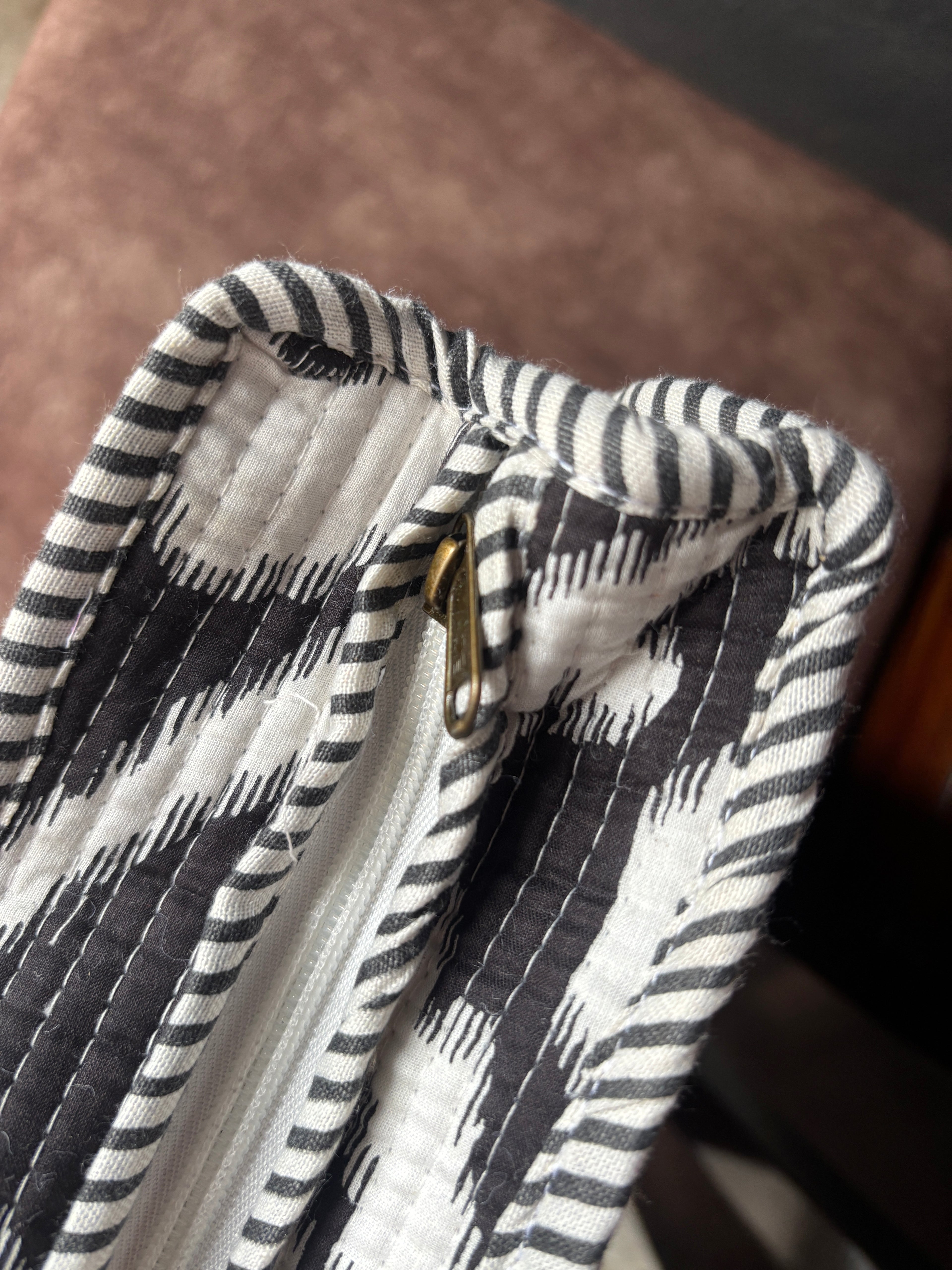 Onyx Ikat Quilted Tote Bag