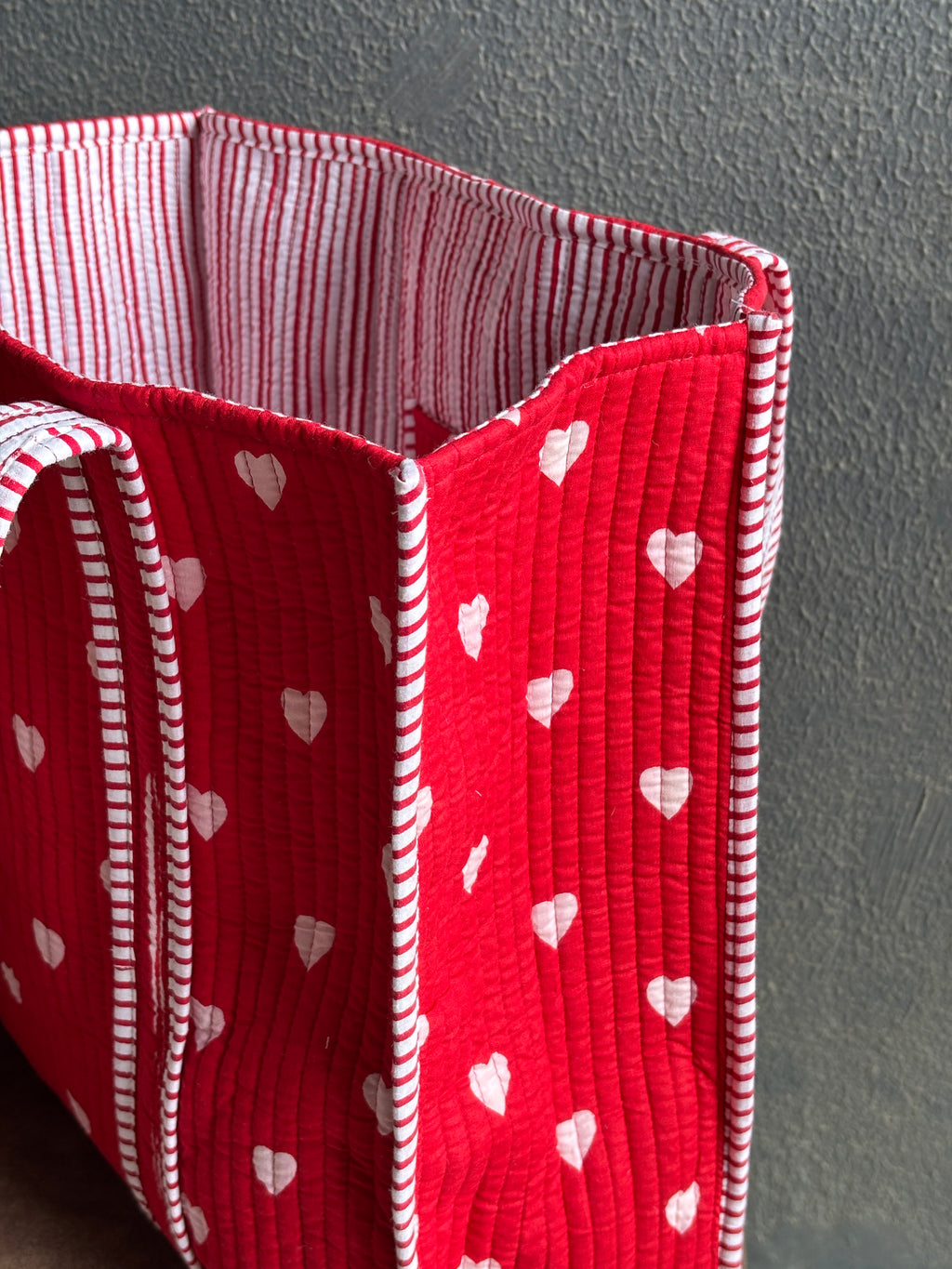 “Crimson Sweetheart” Quilted Tote & Pouch Set
